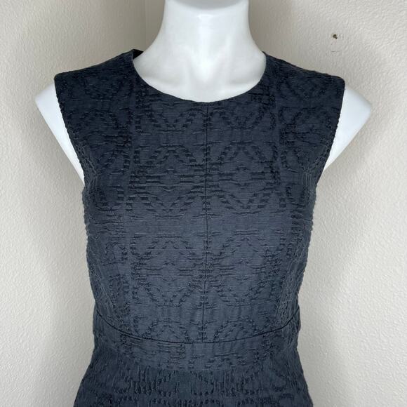 J. Crew Sleeveless Jacquard Eyelet Fit & Flare Dress Black Size 2 #C9228 - Picture 8 of 14